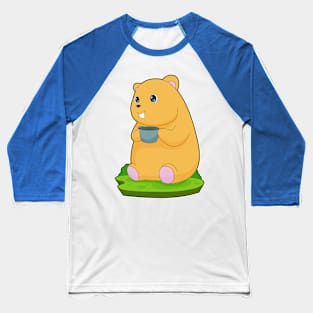 Hamster Coffee Cup Baseball T-Shirt